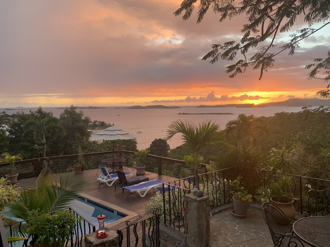 Virgin Islands Hotels with sunset view from the terrace